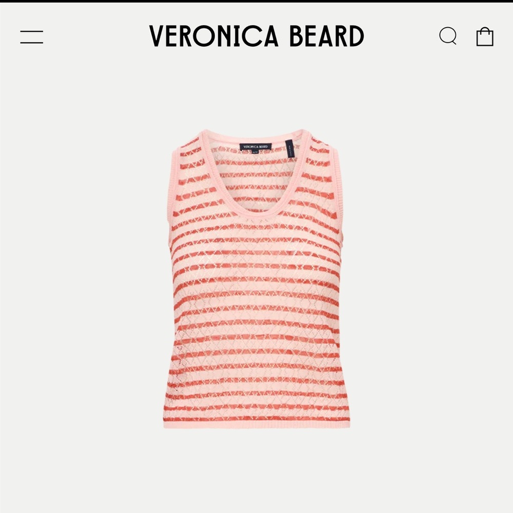 Wesley Knitted Tank Top - Pink and White